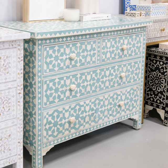 Bone Inlay - Chest Of Drawer - Seven/Six drawers