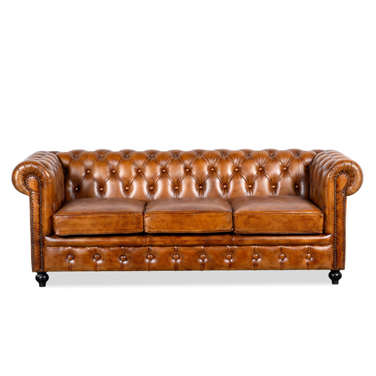 Vintage Brown Leather Prestige Collection Sofa set