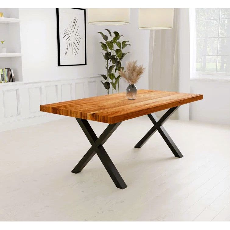 Straight Edge Acacia Dining Table