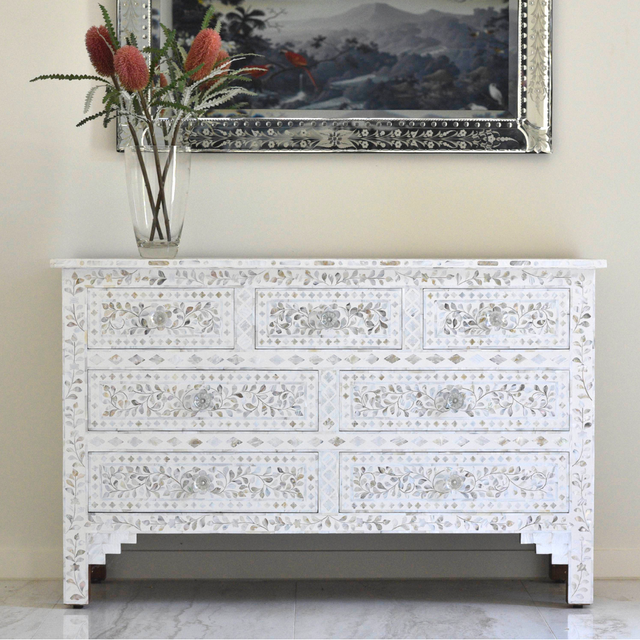 Bone Inlay - Chest Of Drawer - Seven/Six drawers