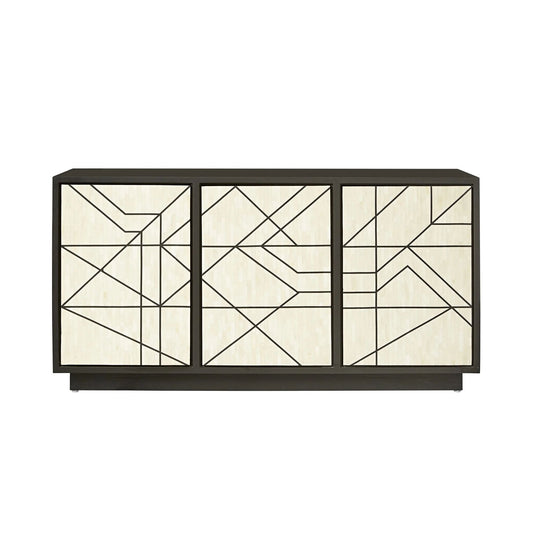 Bone Inlay - Abstract Sideboard - Black & White